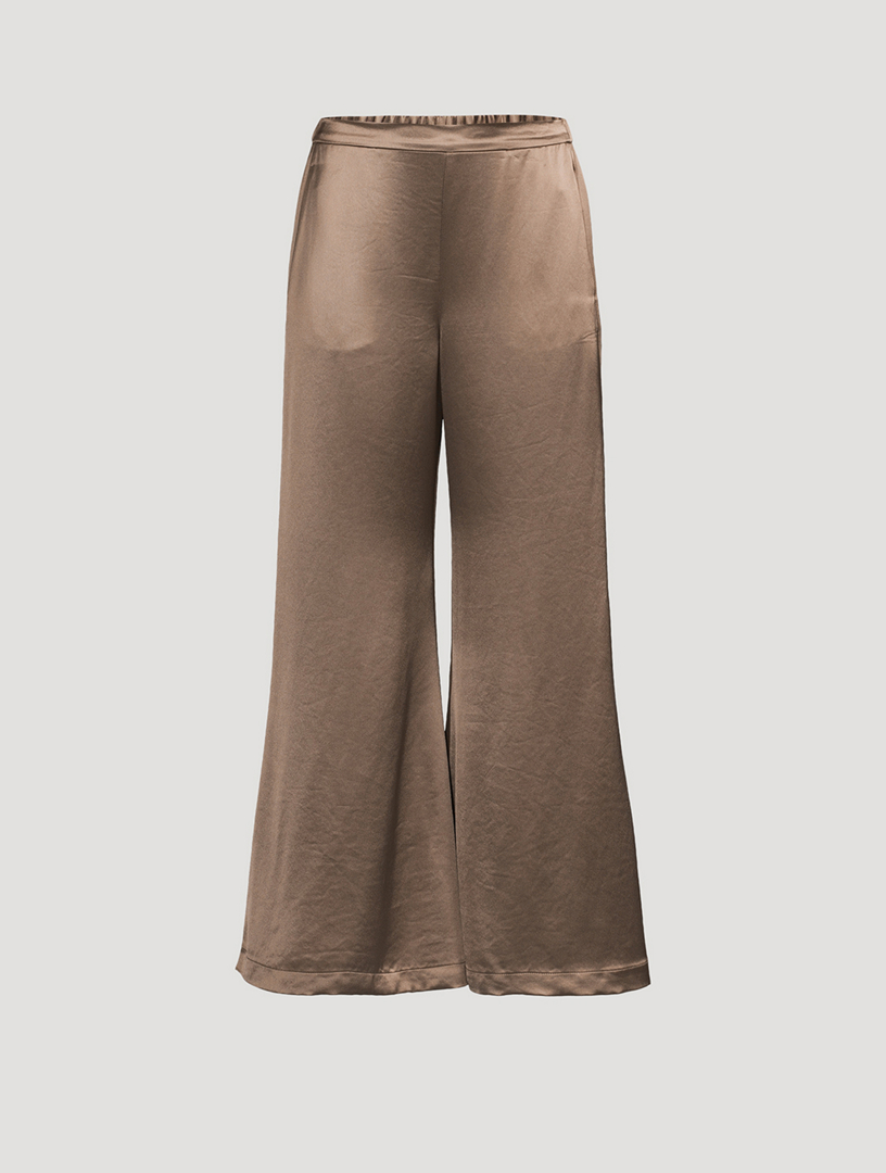 Lucee Satin Wide-Leg Pants