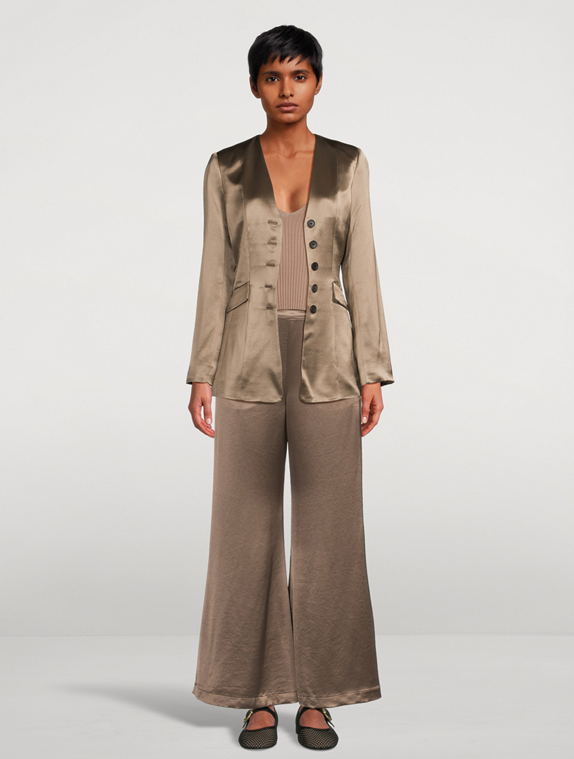 Lucee Satin Wide-Leg Pants