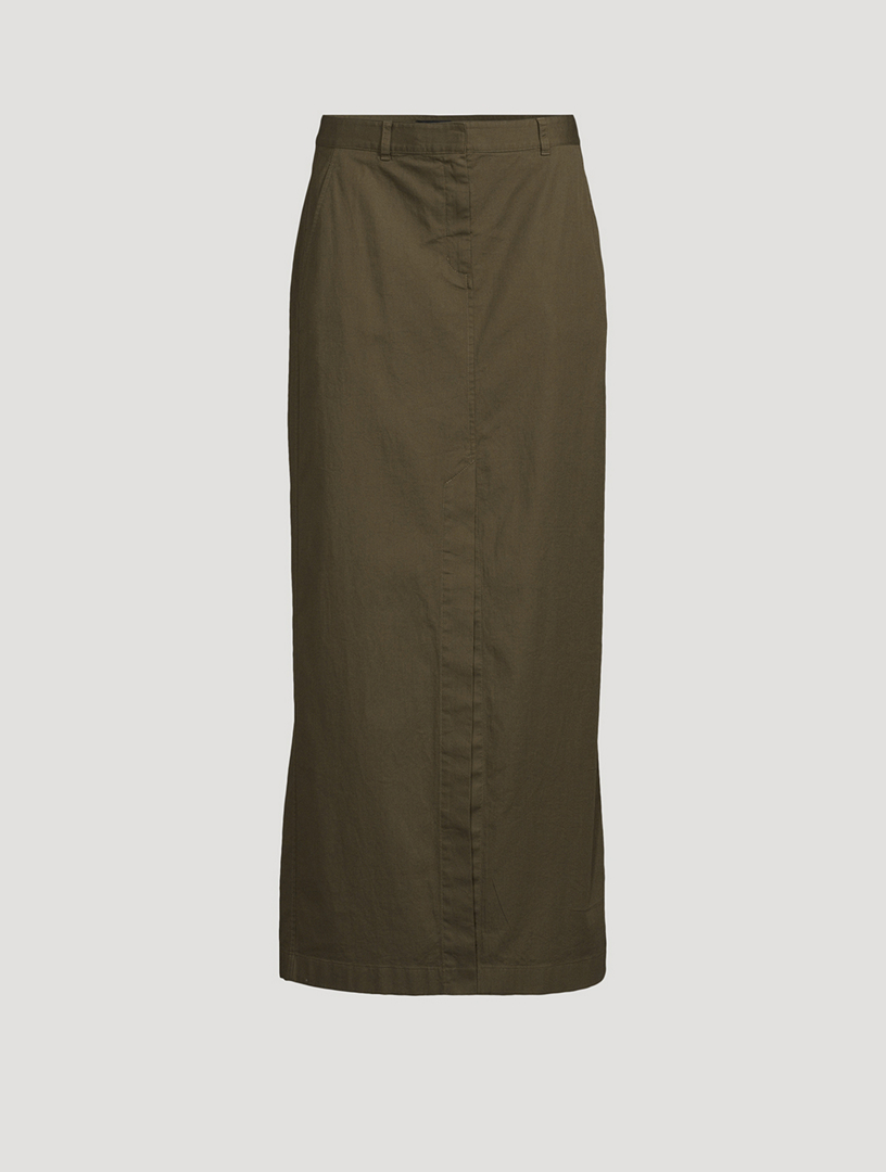 Stretch Cotton Maxi Skirt