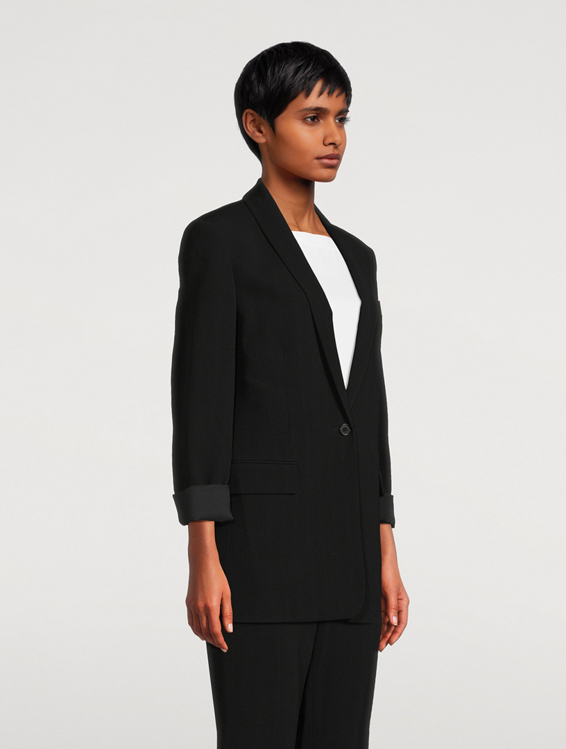 THEORY Rolled Sleeve Admiral Crepe Blazer Holt Renfrew