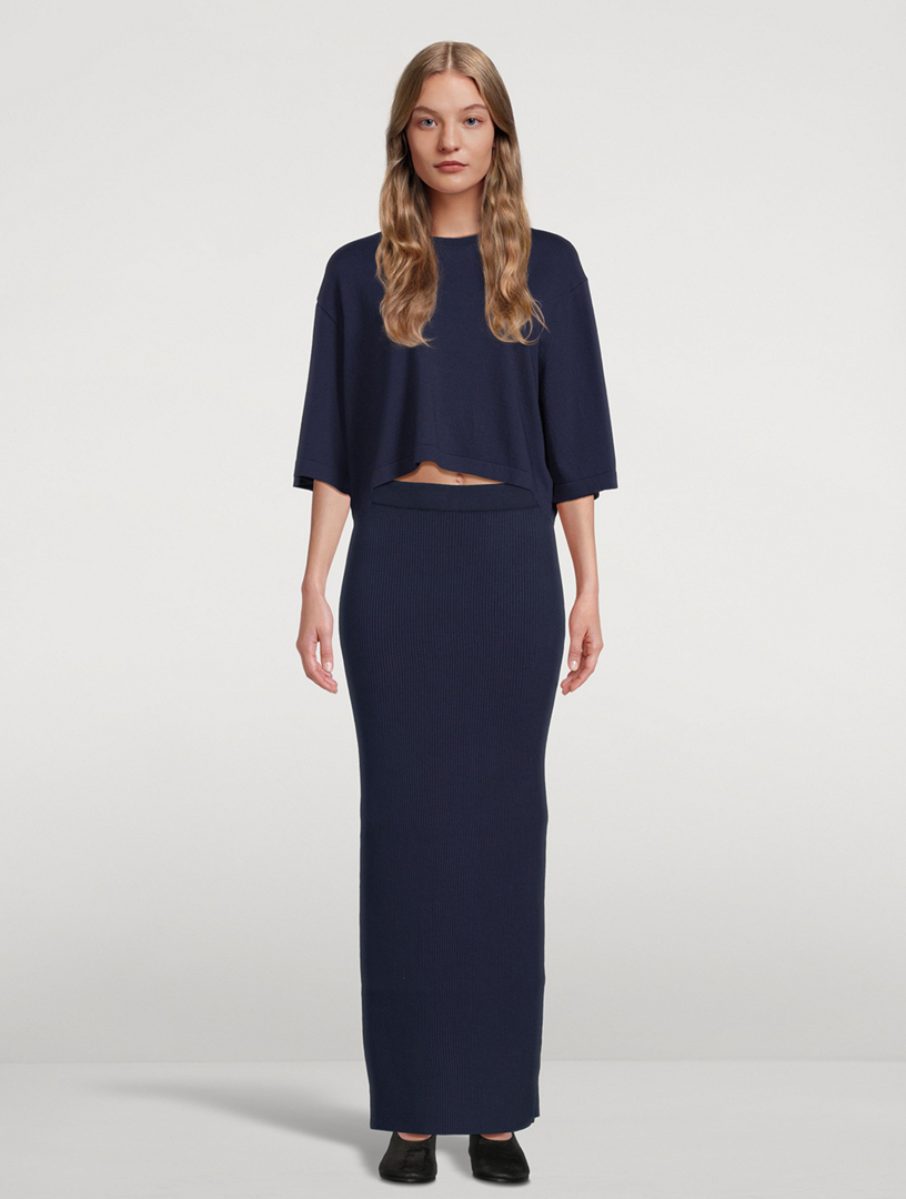 Skirt 01 Stretch Organic Cotton Column
