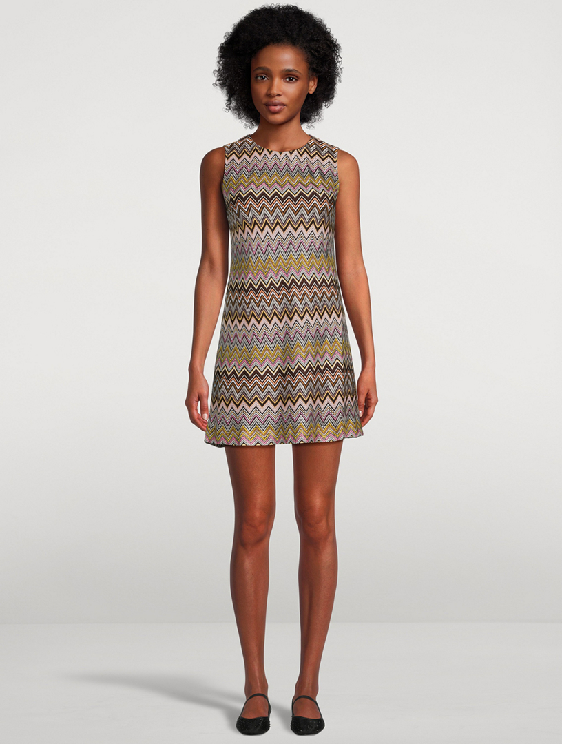 Raschel Zig Zag Sleeveless Mini Dress