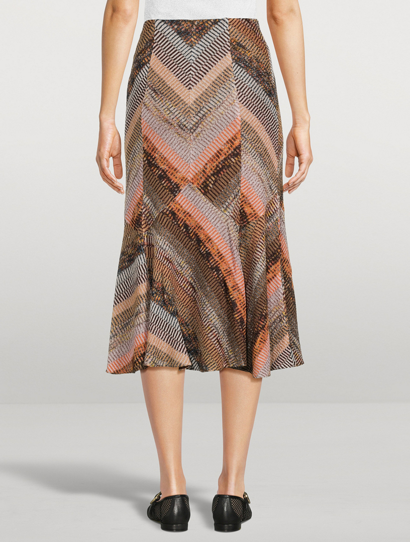 Geometric Print Midi Skirt