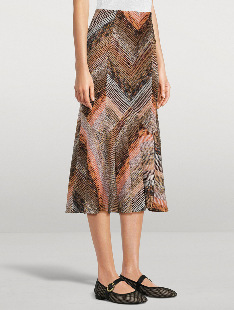 Geometric Print Midi Skirt