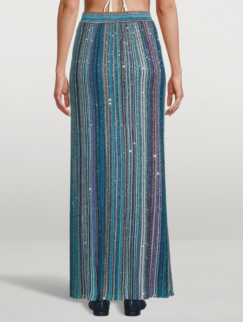Blue sequin maxi skirt best sale