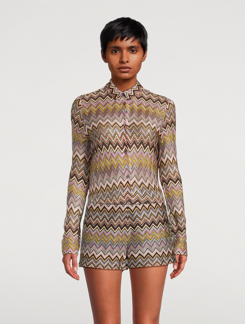 Raschel Shirt Zig Zag Print
