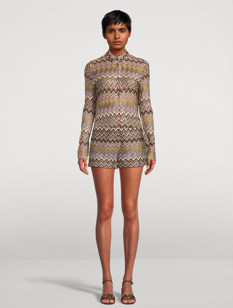 Raschel Shirt Zig Zag Print