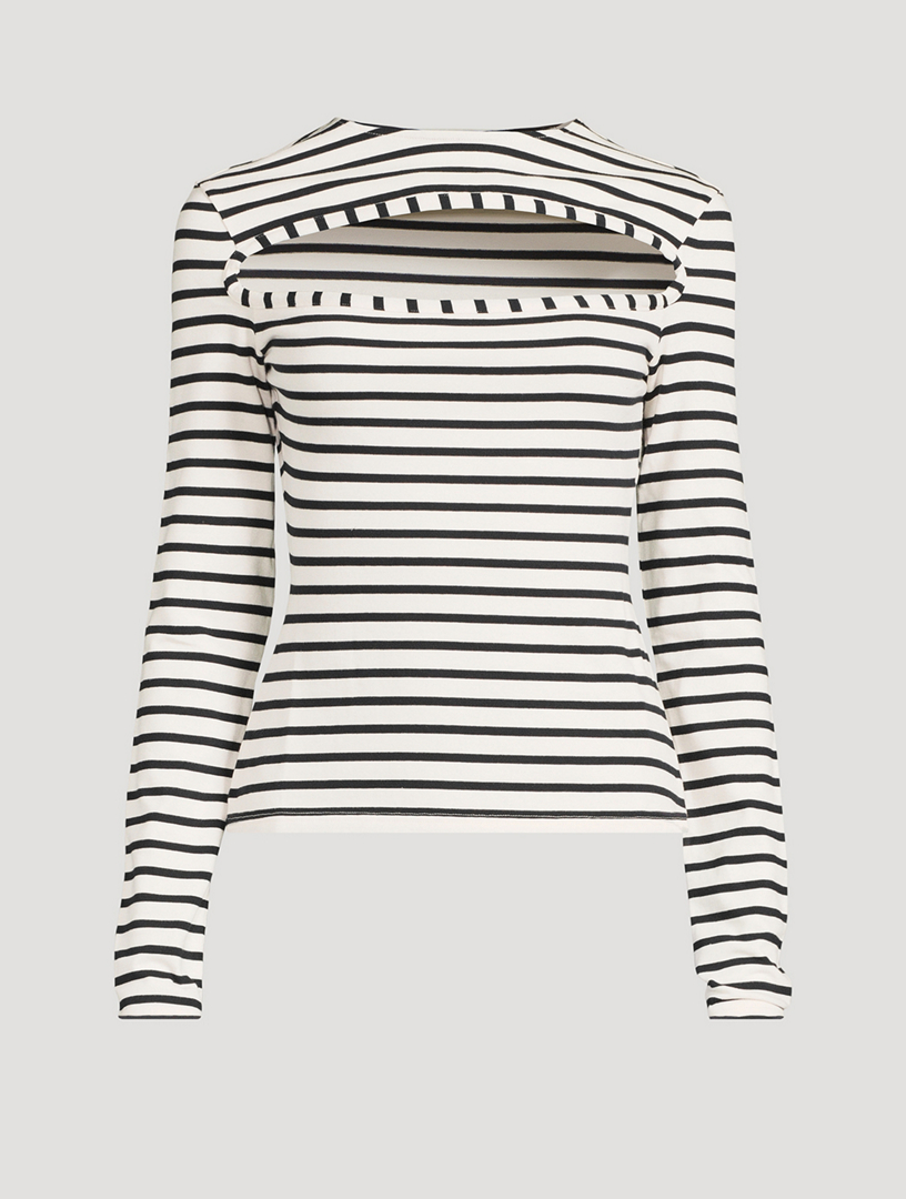 Cut-Out Top Stripe Print