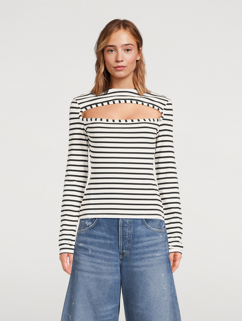 Cut-Out Top Stripe Print