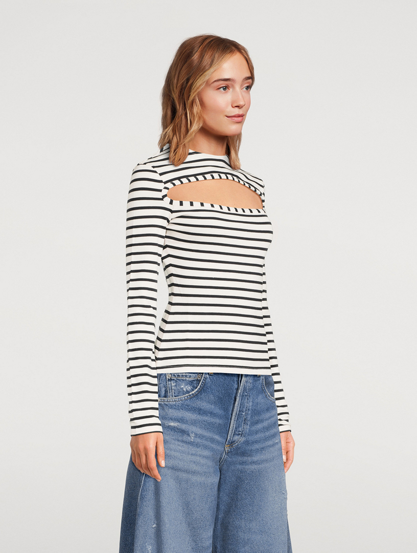 Cut-Out Top Stripe Print