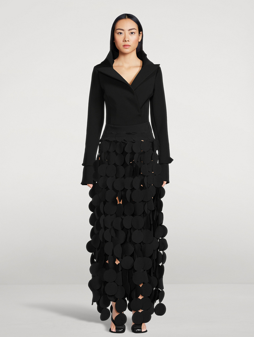 Multi Circle Crêpe Maxi Skirt