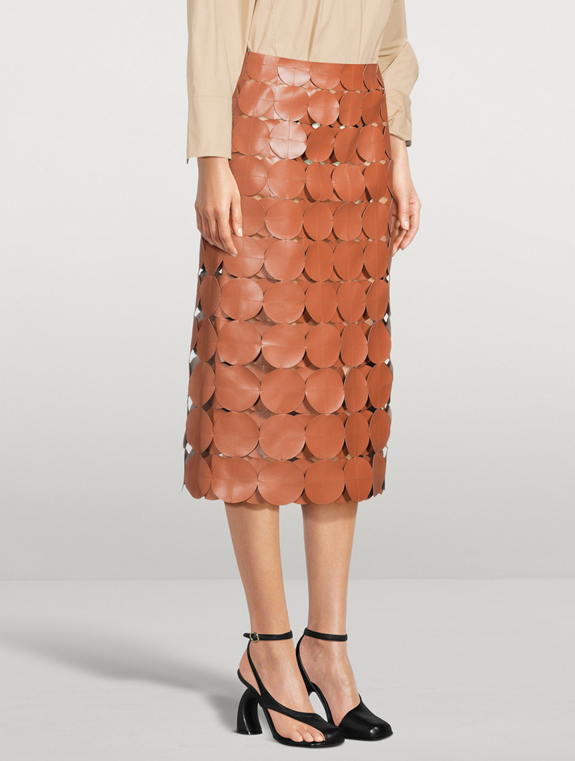 Circle Vegan Leather Skirt