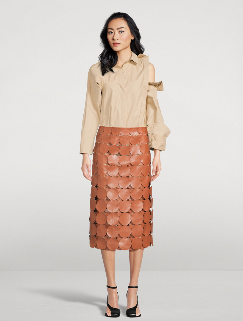 Circle Vegan Leather Skirt