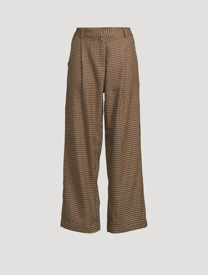 The Houndstooth Tailored Wool Pants