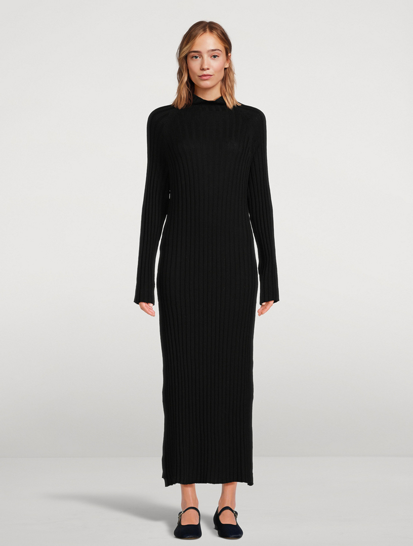 The Ribbed Funnel Neck Dress