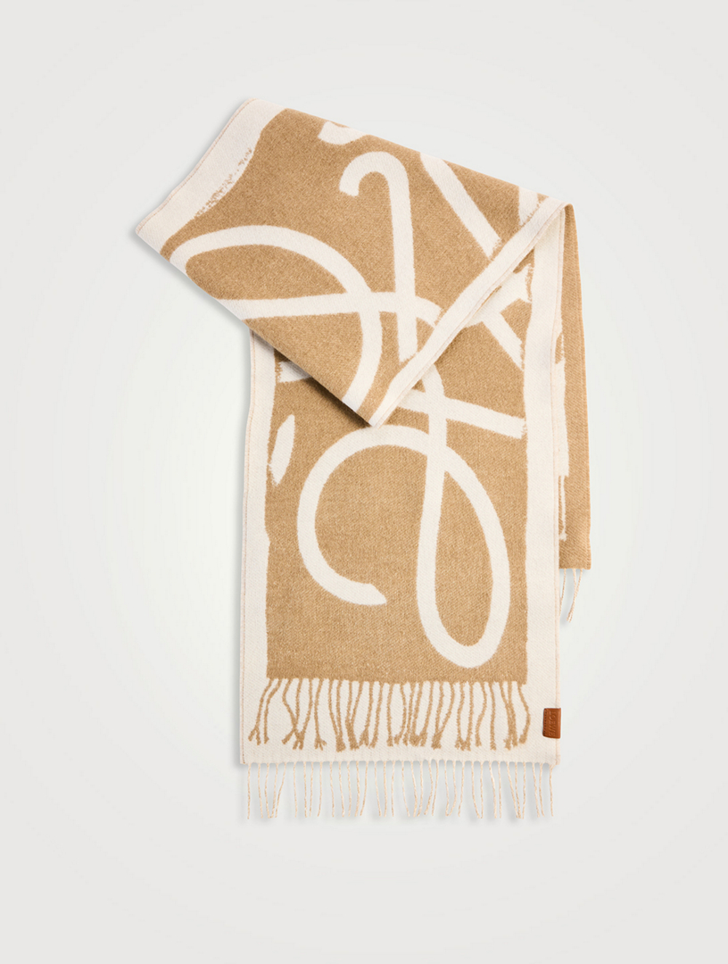 Wool And Cashmere Scarf With Logo