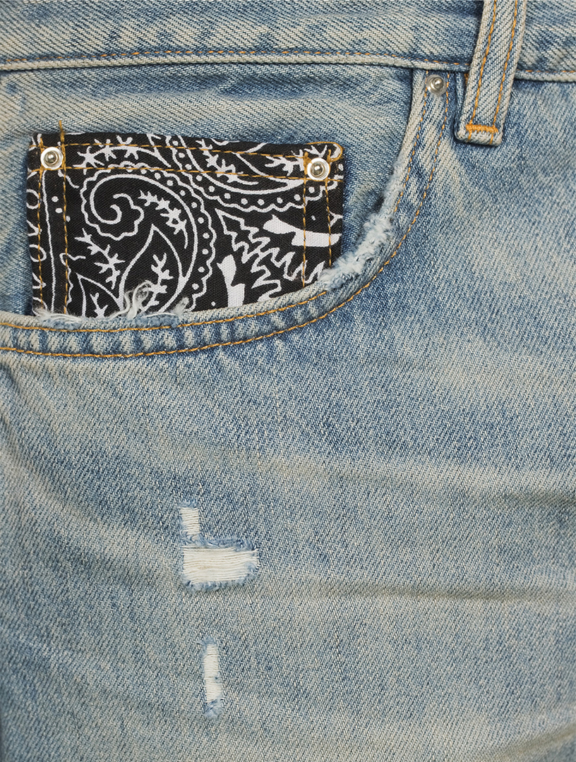 Bandana Repair Straight Jeans