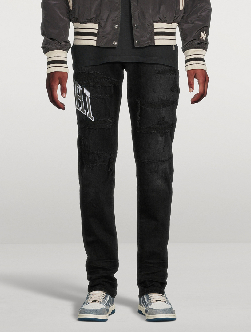 Varsity Logo Repair Skinny Jeans