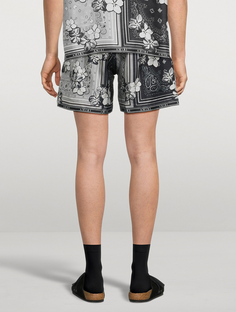 Bandana Floral Silk Shorts