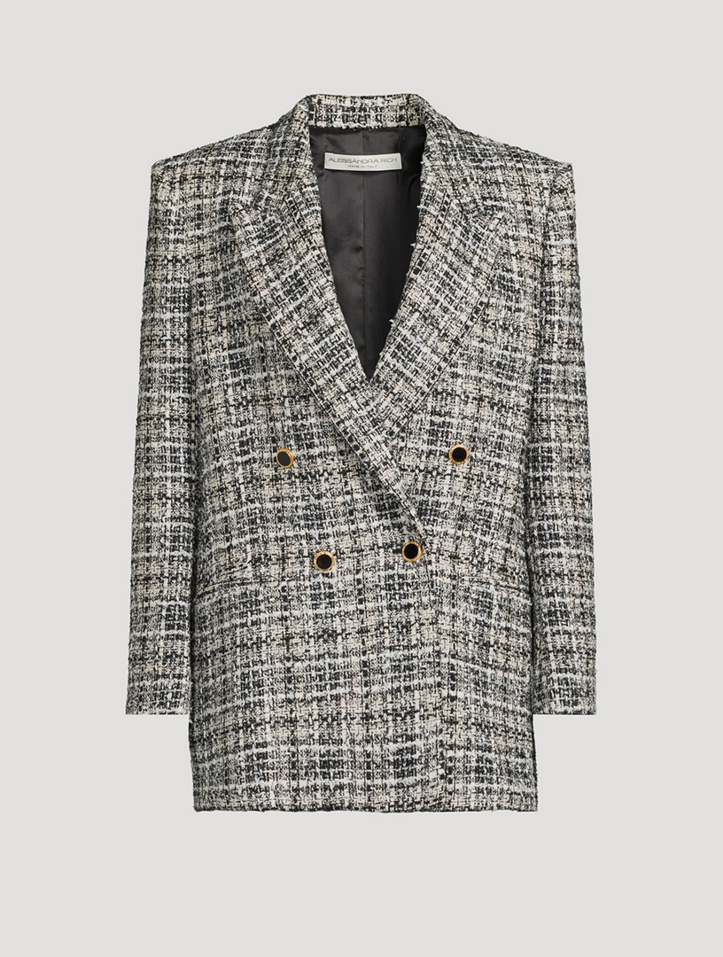 Double-Breasted Lurex Tweed Blazer