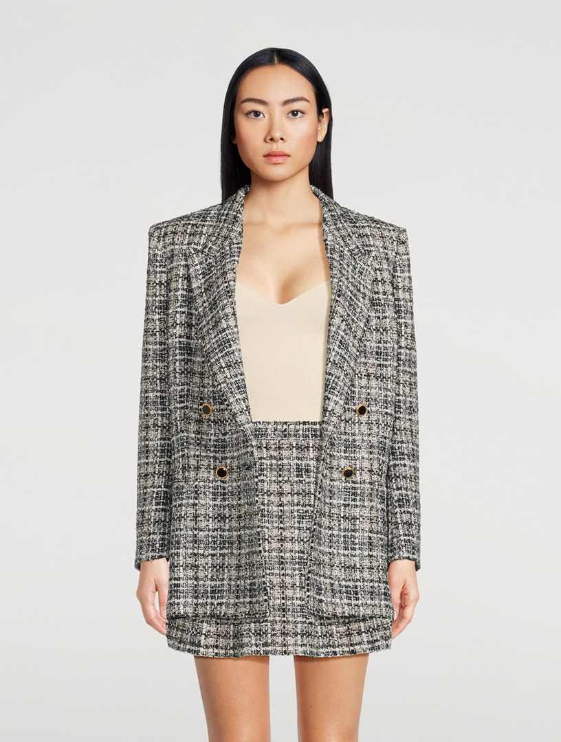 Double-Breasted Lurex Tweed Blazer
