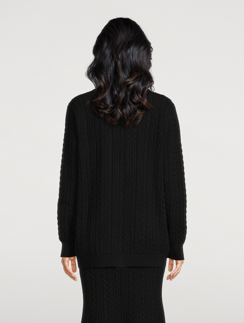 Oversized Cable-Knit Wool Cardigan
