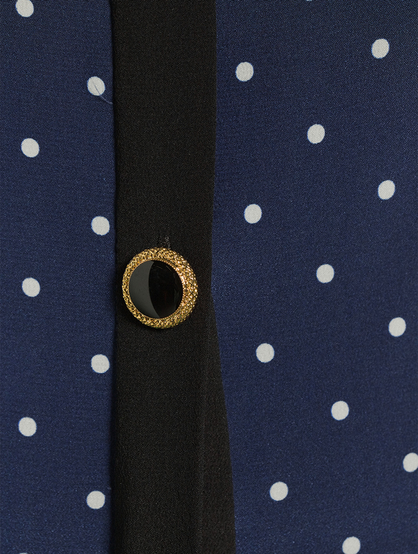 Silk Mini Dress Polka Dot Print