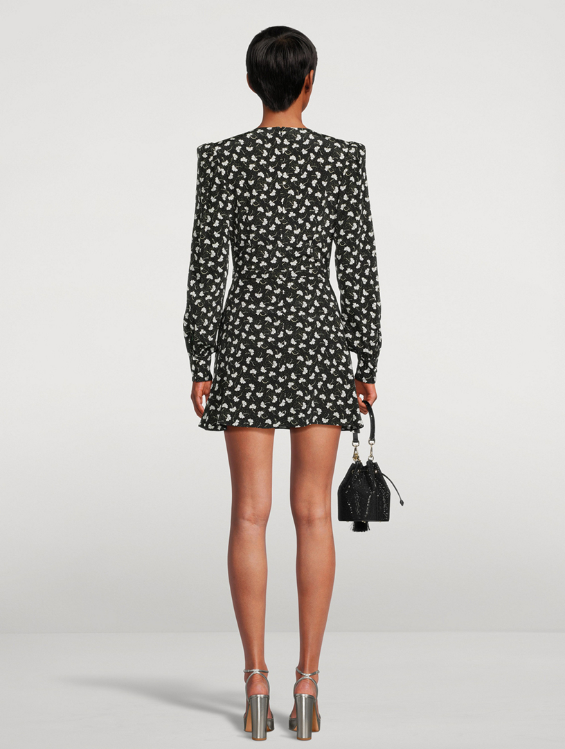 Silk Mini Dress Clover Print