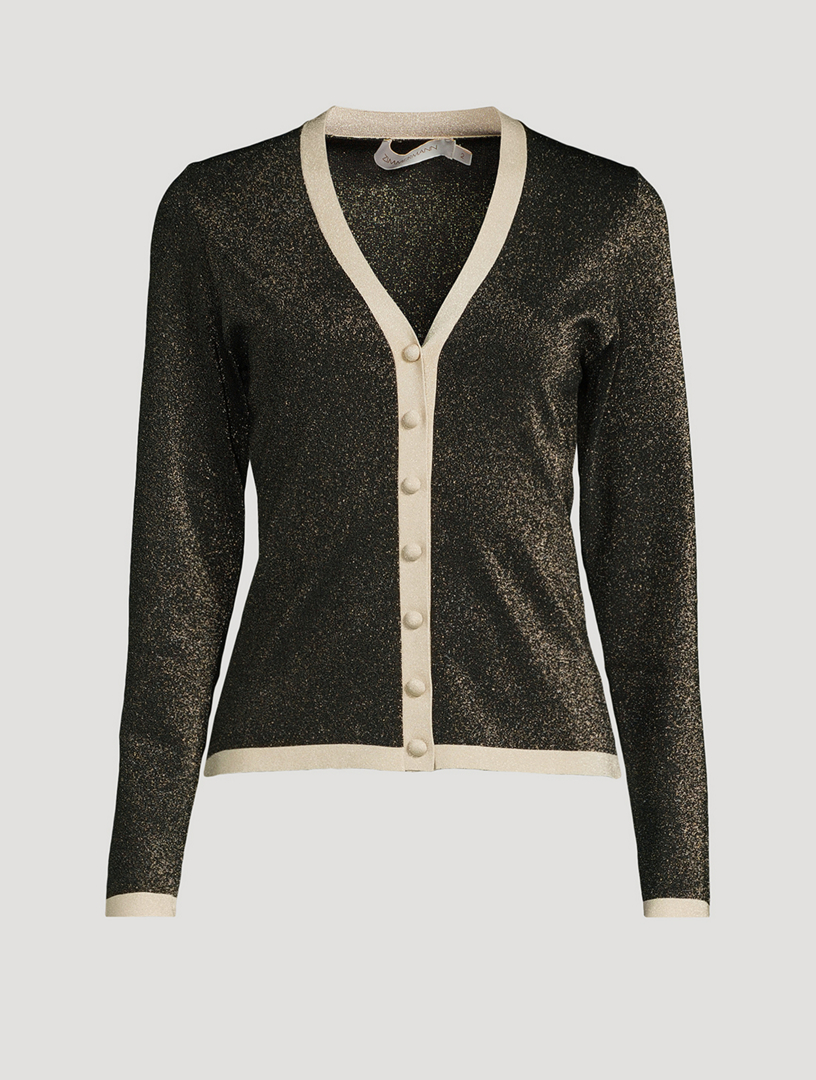 Illustration Metallic Cardigan