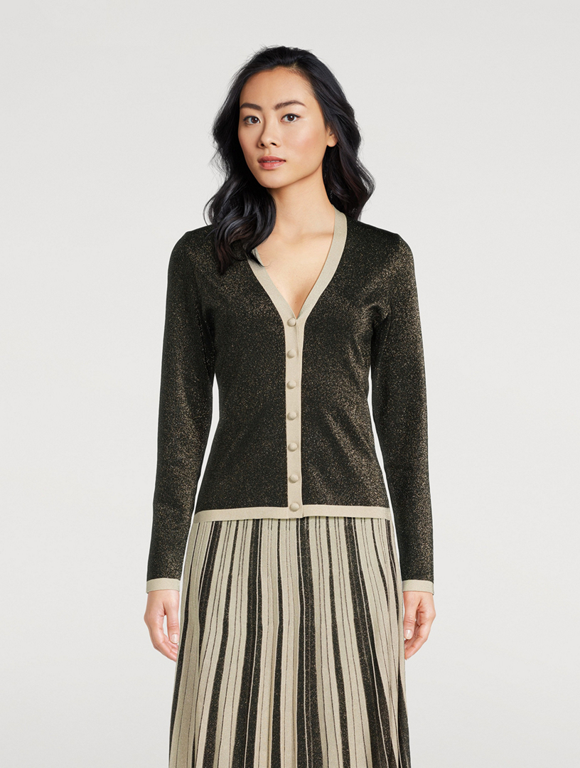 Illustration Metallic Cardigan