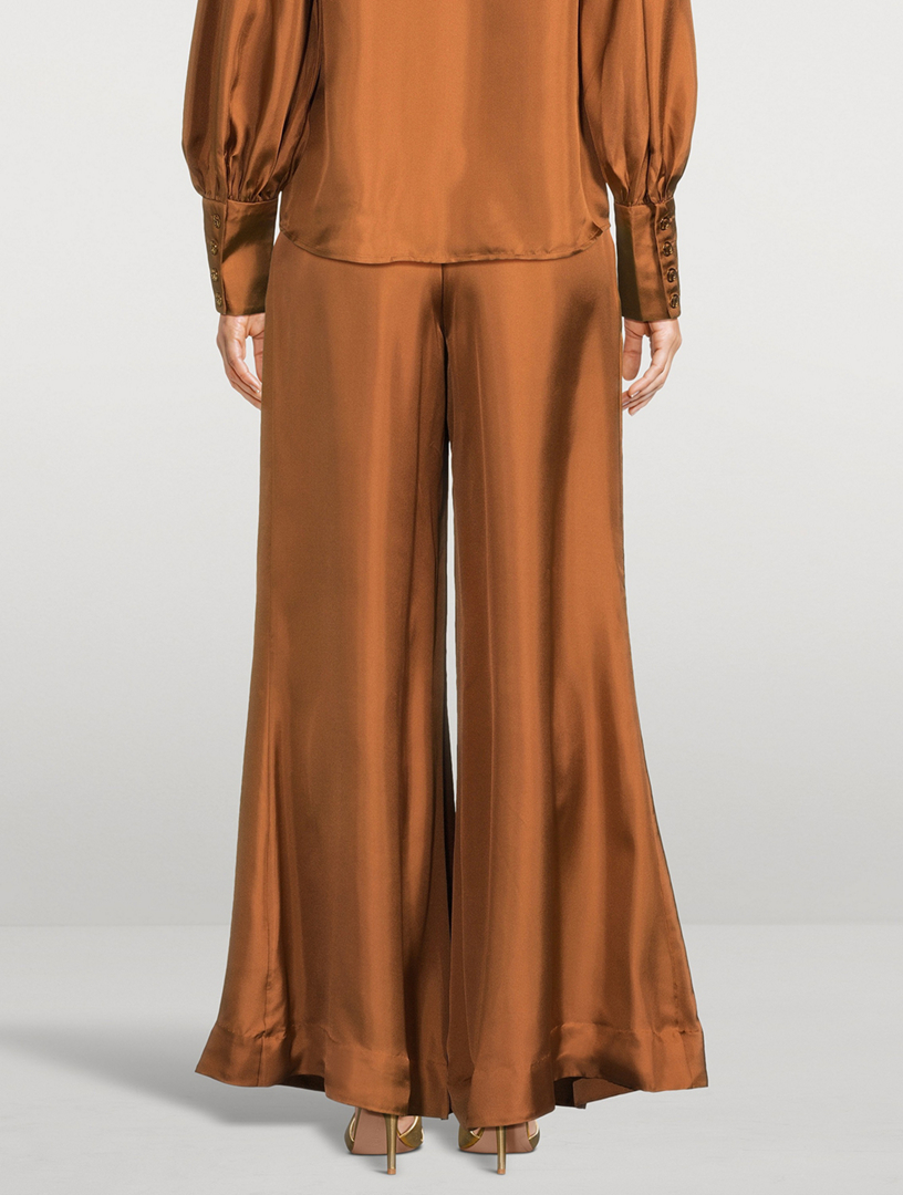 Illustration Wide-Leg Silk Trousers