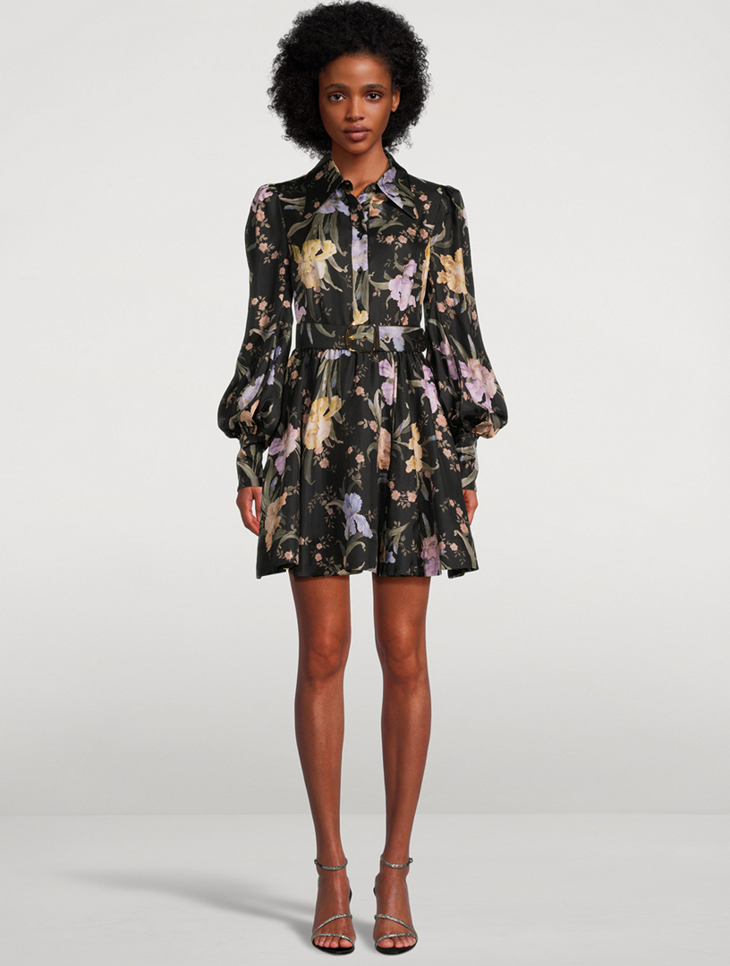 zimmermann eden floral silk gathered midi dress Zimmermann EDEN HANDKERCHIEF DRESS - 0831DF242BLKINLI