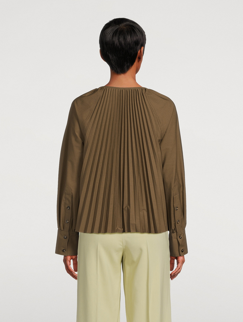 Monica Pleated Poplin Blouse
