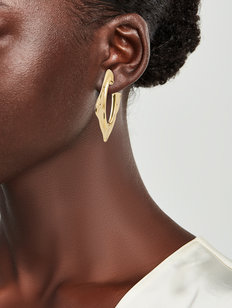 Small Abstract Hoop Earrings