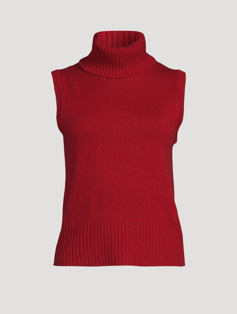VERONICA BEARD Mazzy Sleeveless Cashmere Turtleneck Sweater Holt