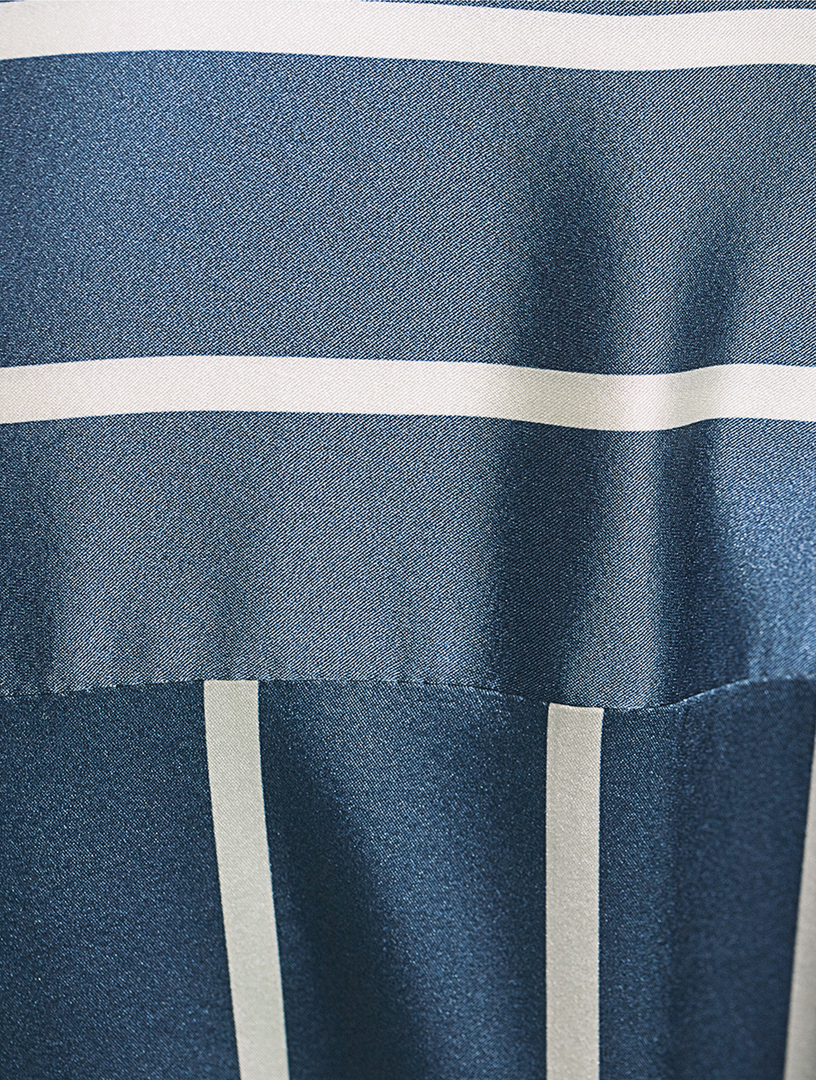 Monique Satin Shirt Stripe Print