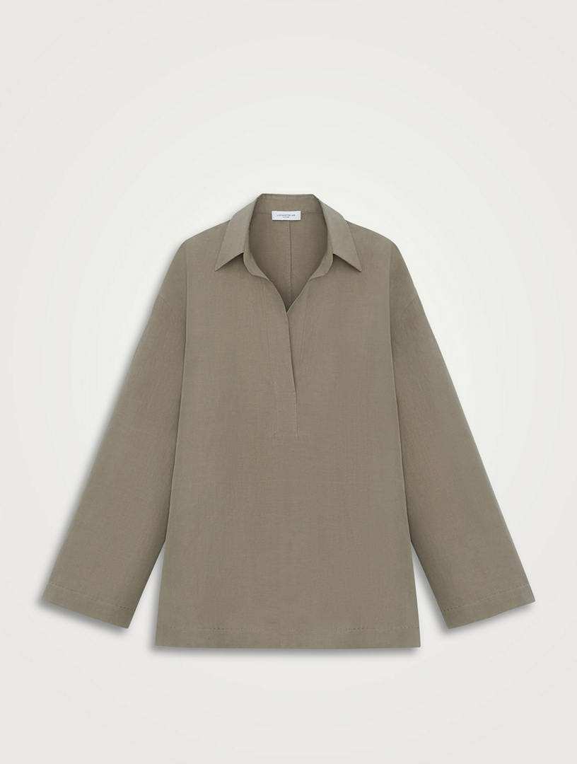 Silk Linen Tunic Blouse