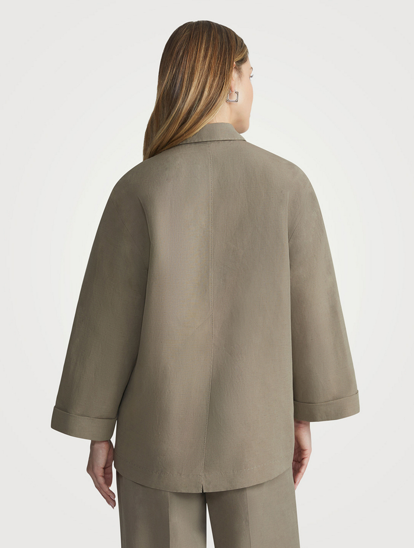 Silk Linen Tunic Blouse