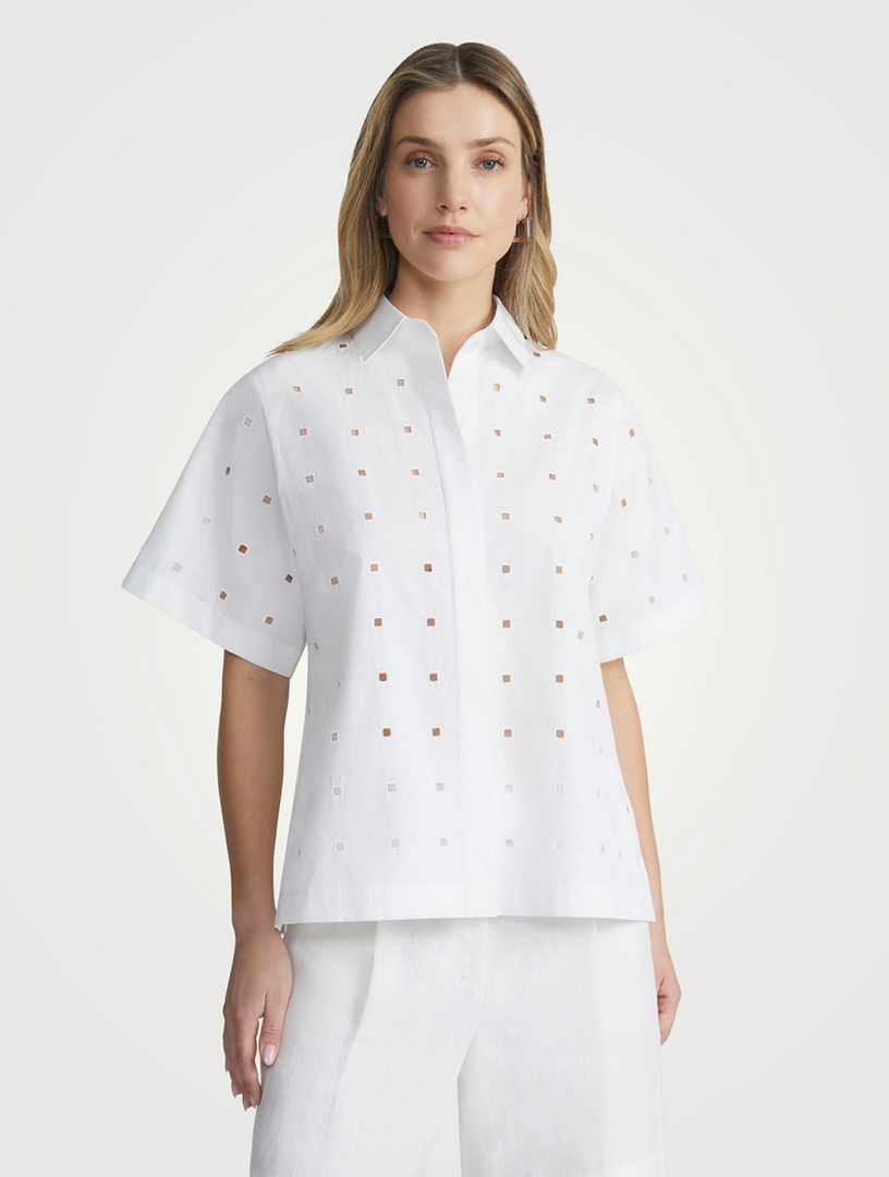 Eyelet Organic Poplin Shirt