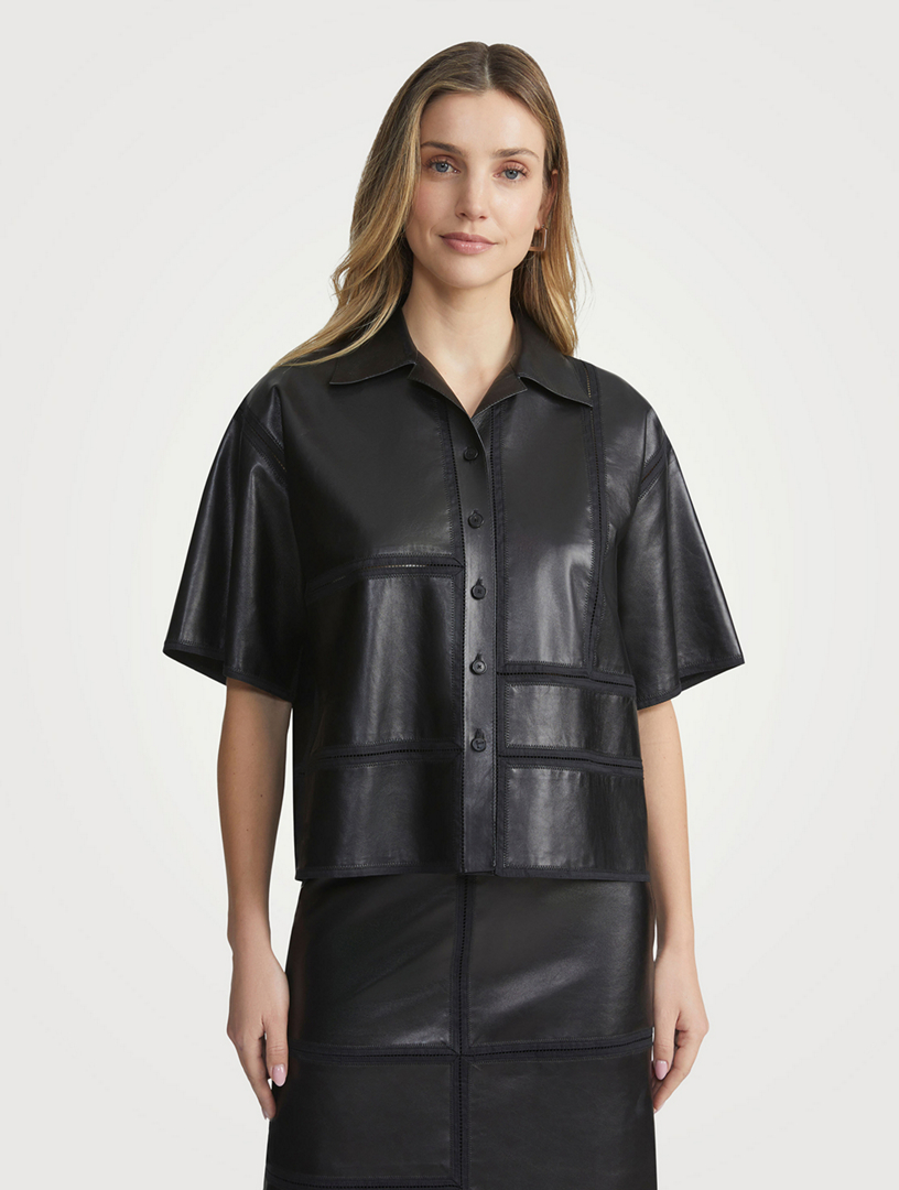 Panelled Leather Shirt
