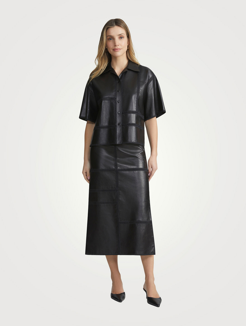 Panelled Leather Shirt