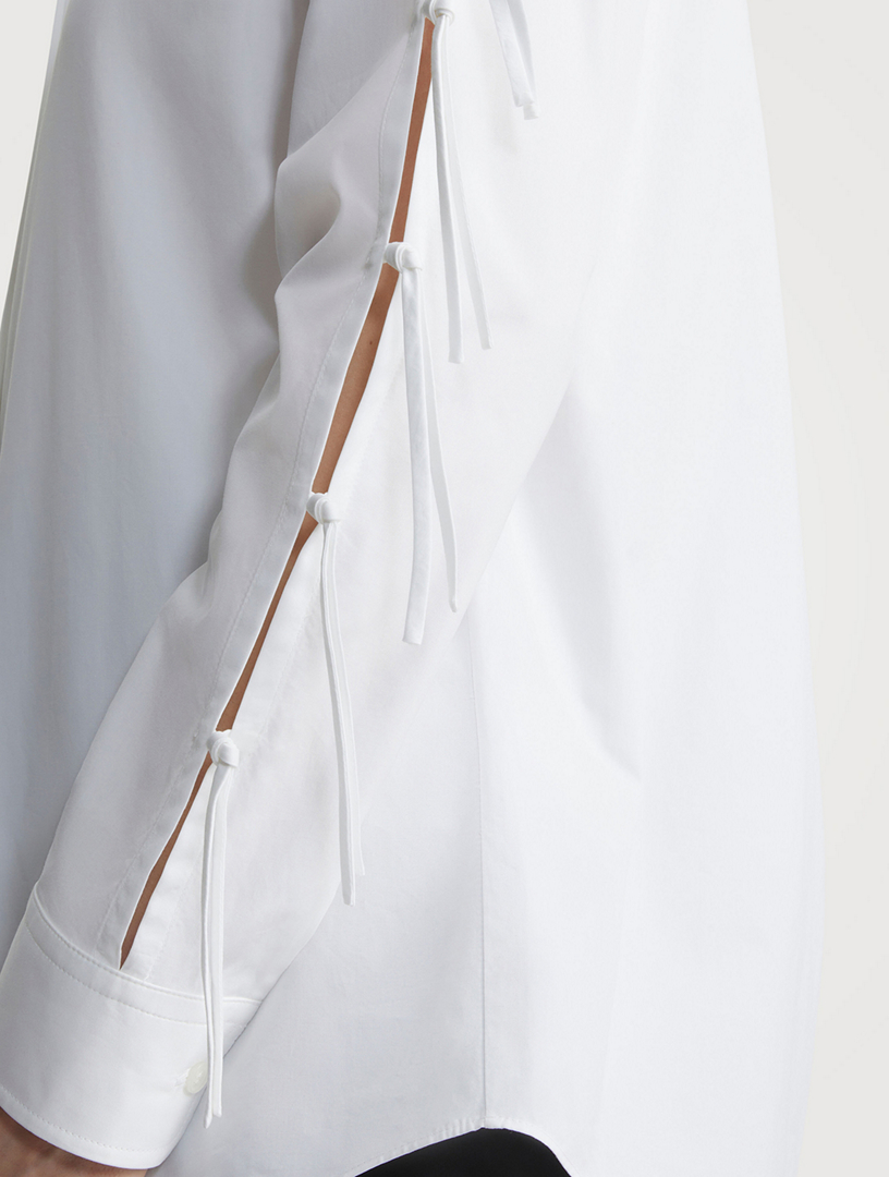 Tie-Sleeve Organic Poplin Shirt