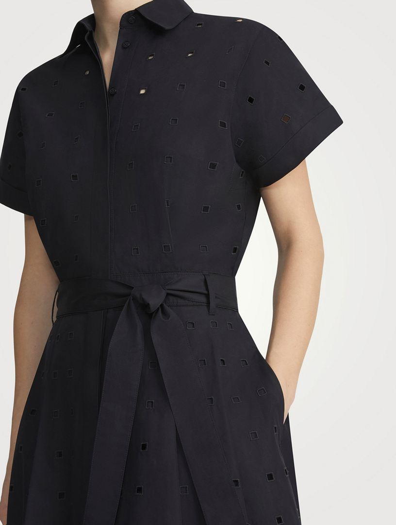 Eyelet Organic Poplin Shirt Dress