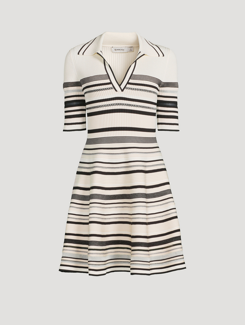 Dessie Stripe Jacquard Polo Dress