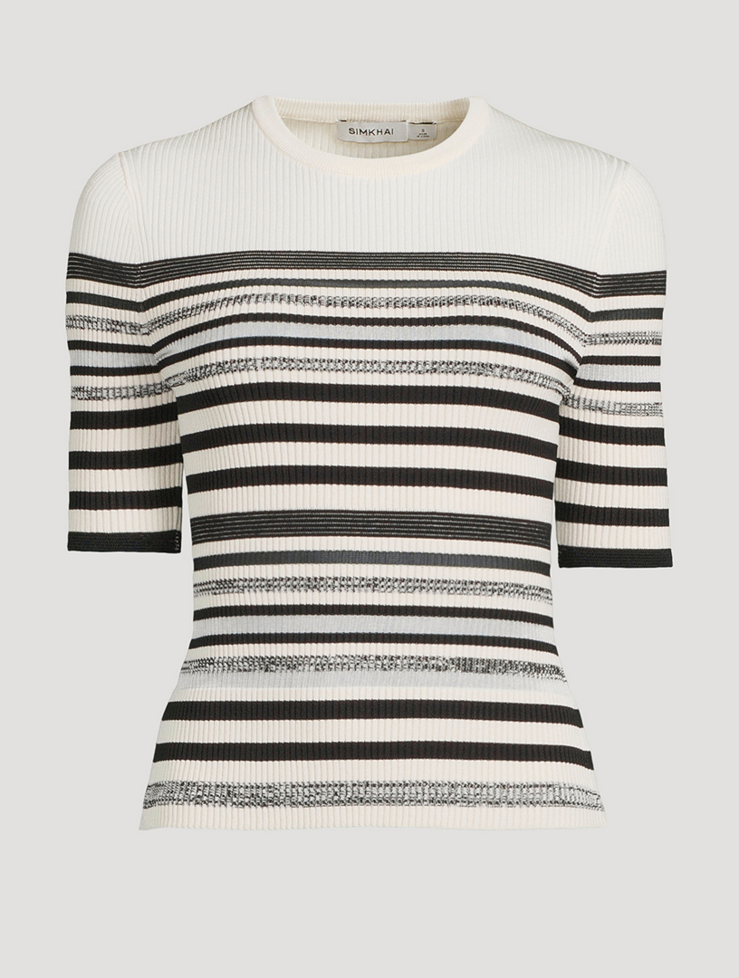 Elena Stripe Jacquard Top