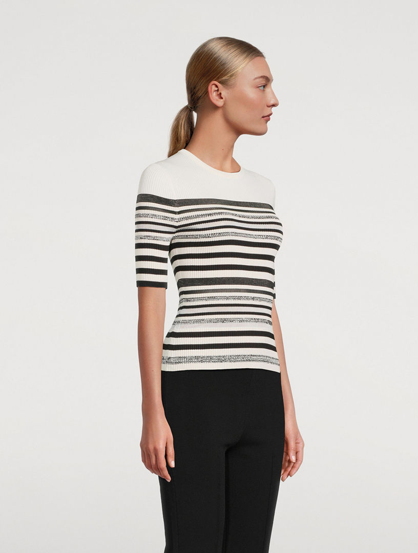 Elena Stripe Jacquard Top