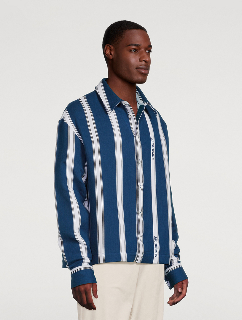 JACQUEMUS La Chemise Papier Logo Stripe Shirt | Holt Renfrew