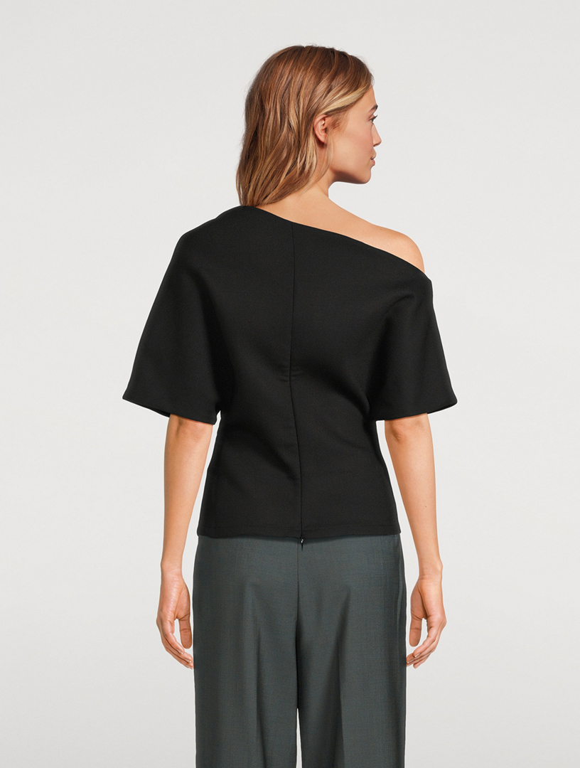 Asymmetrical Wool-Blend Top