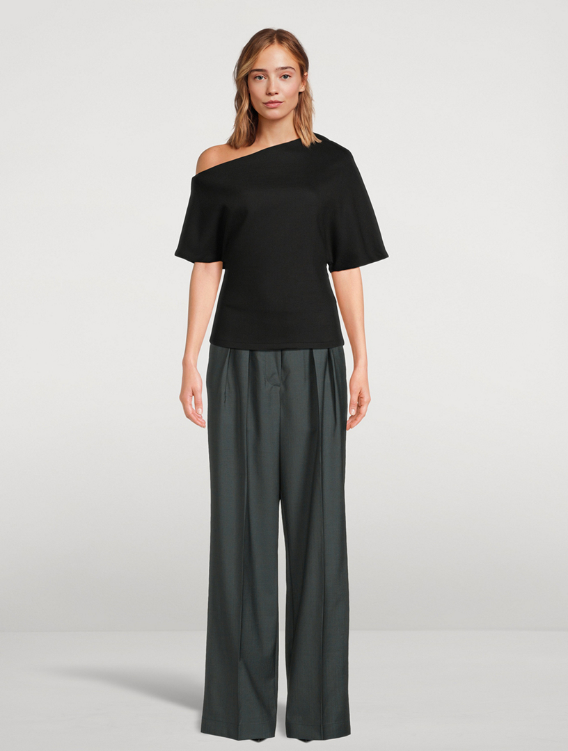 Asymmetrical Wool-Blend Top