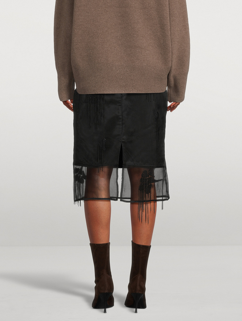 Embellished Organza Tulip Skirt